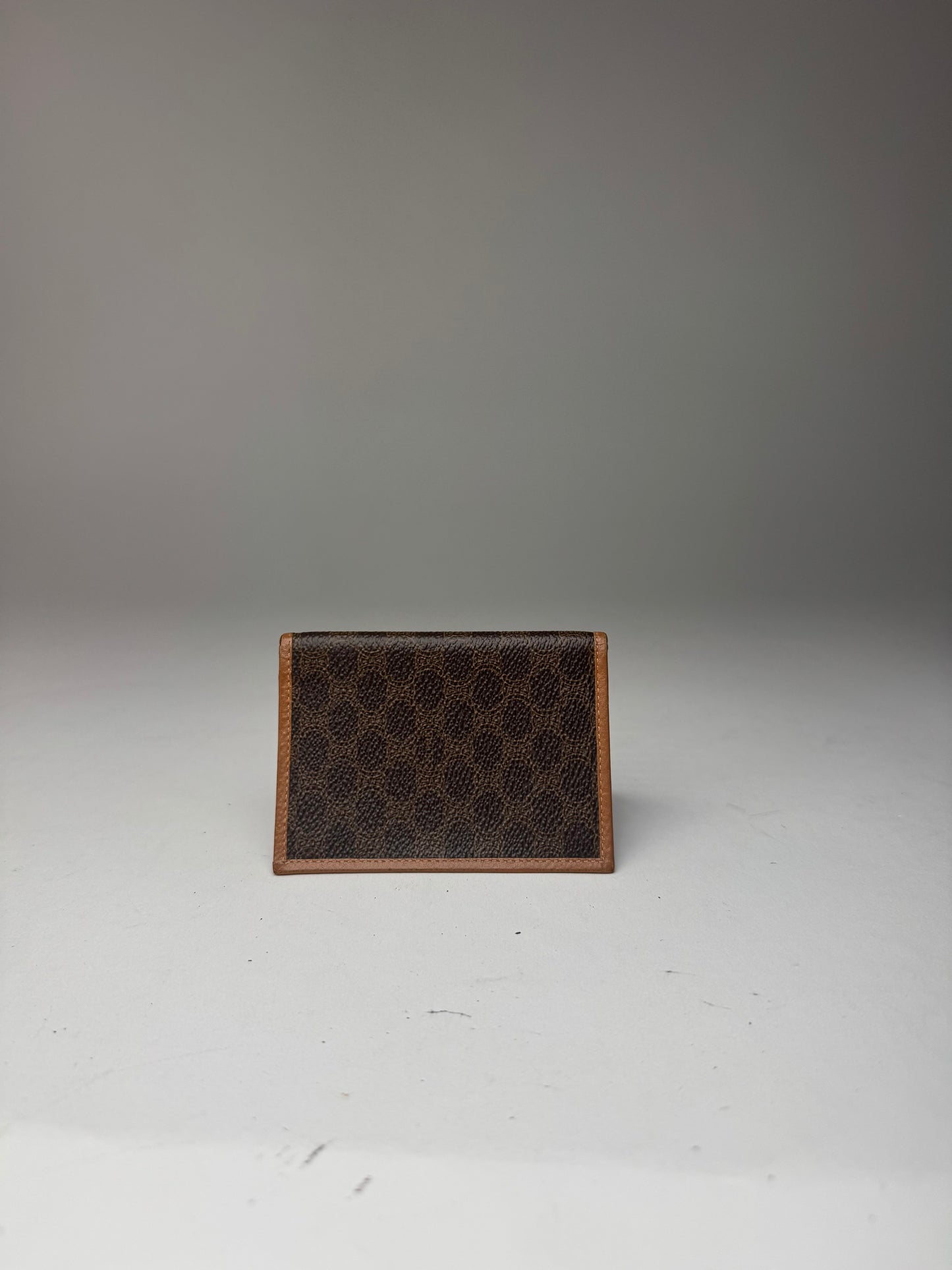 Vintage Celine Monogram Leather Card Holder Brown