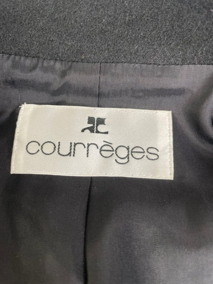 Vintage Courreges Wool Blend Jacket Black Silver M