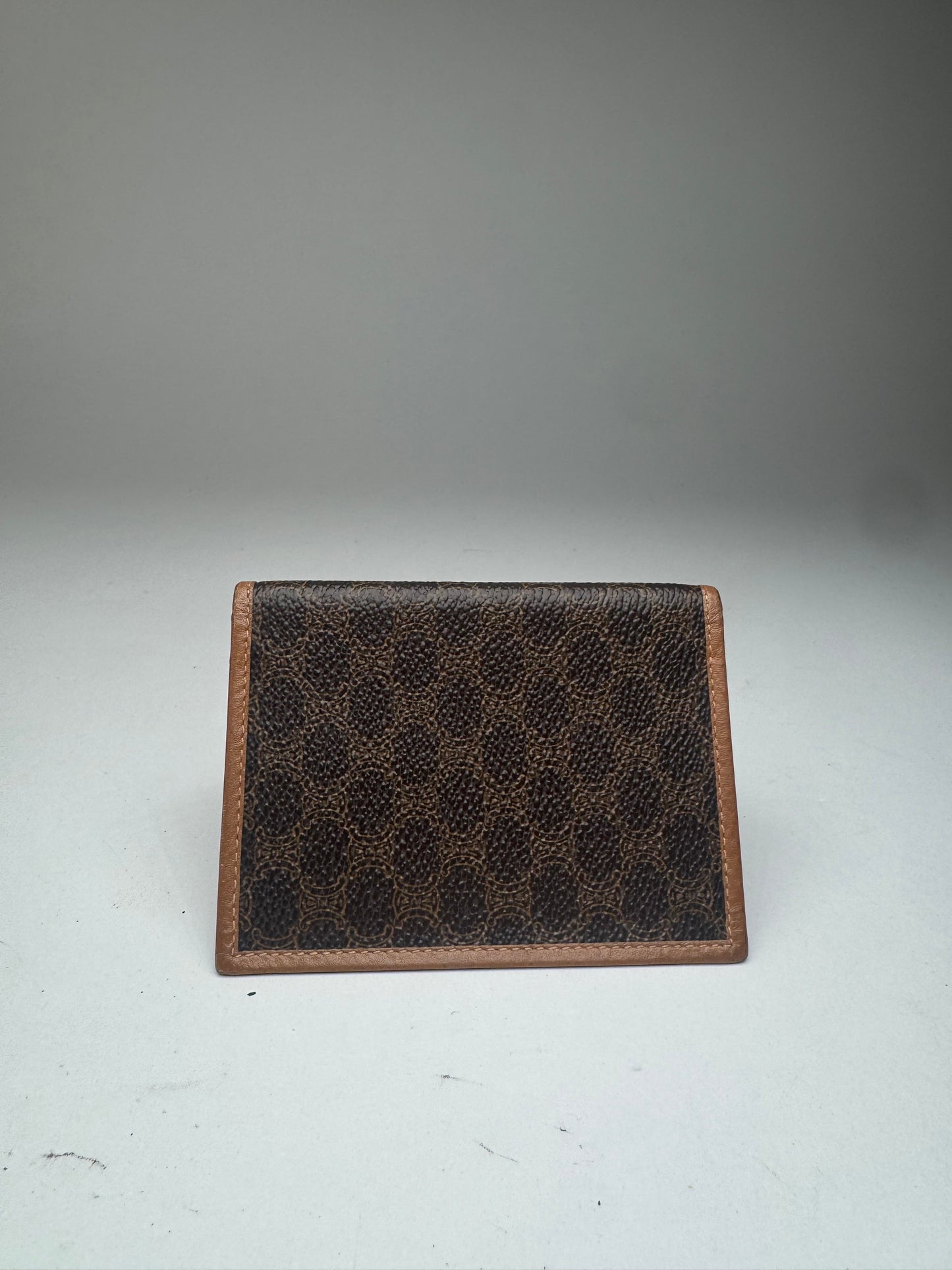 Vintage Celine Monogram Leather Card Holder Brown