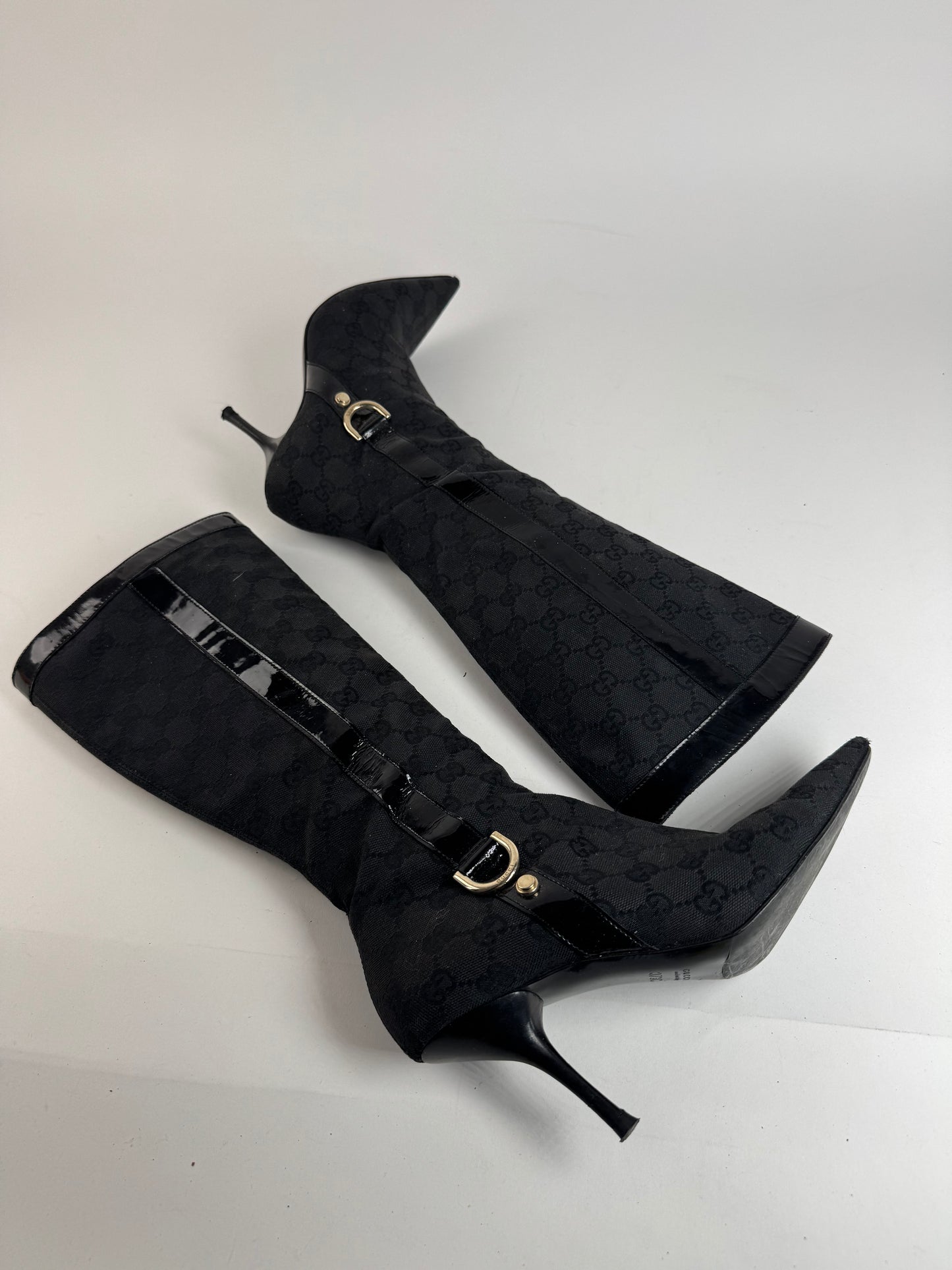Vintage Gucci Monogram Heeled Boots 37,5