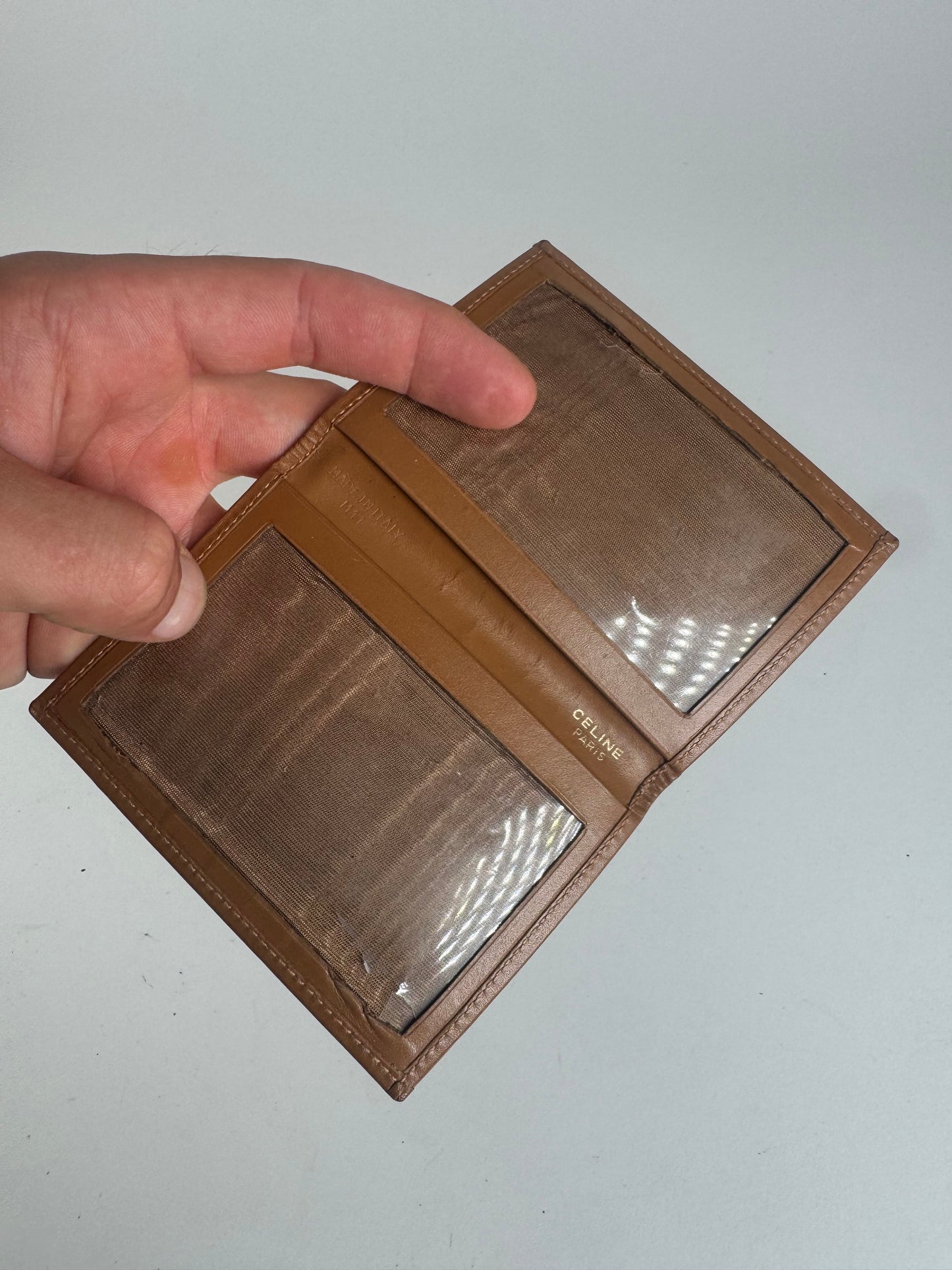 Vintage Celine Monogram Leather Card Holder Brown