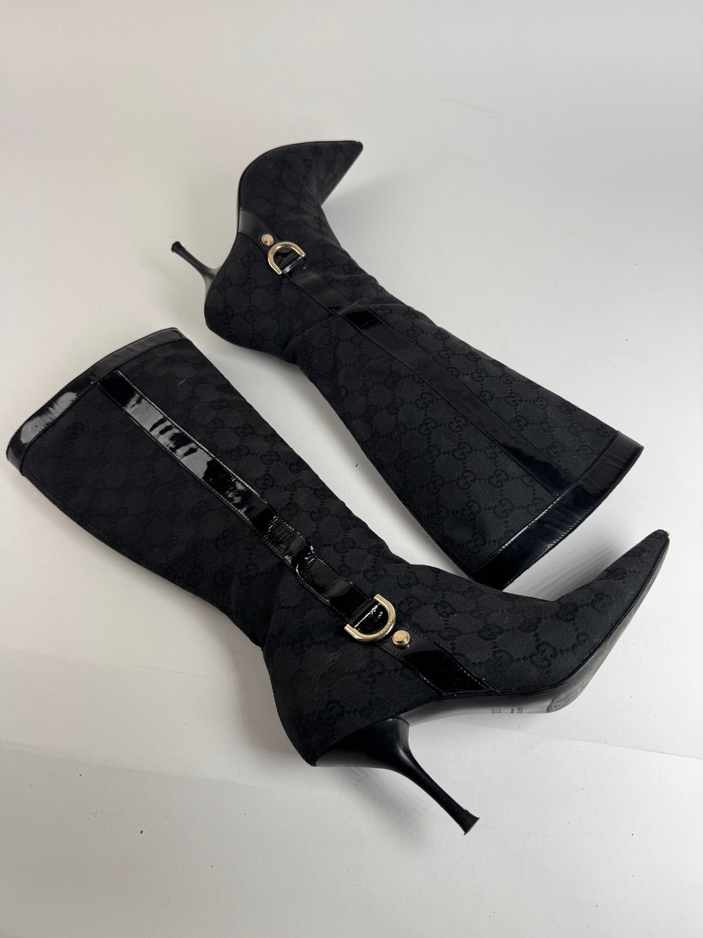 Vintage Gucci Monogram Heeled Boots 37,5