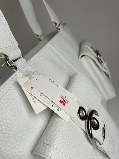 Vintage Courreges Leather Handbag White new with Tag