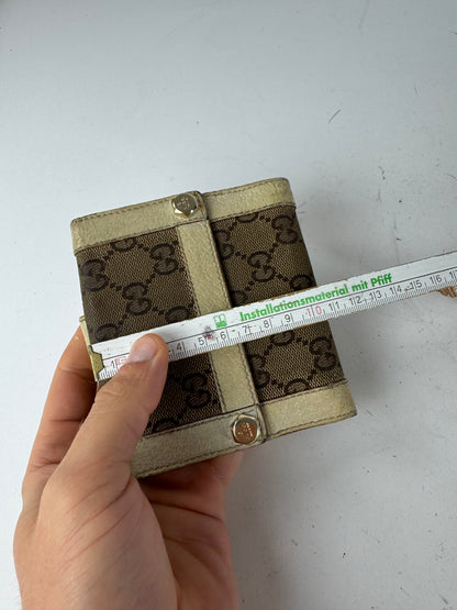 Vintage Gucci Monogram Leather wallet Beige White