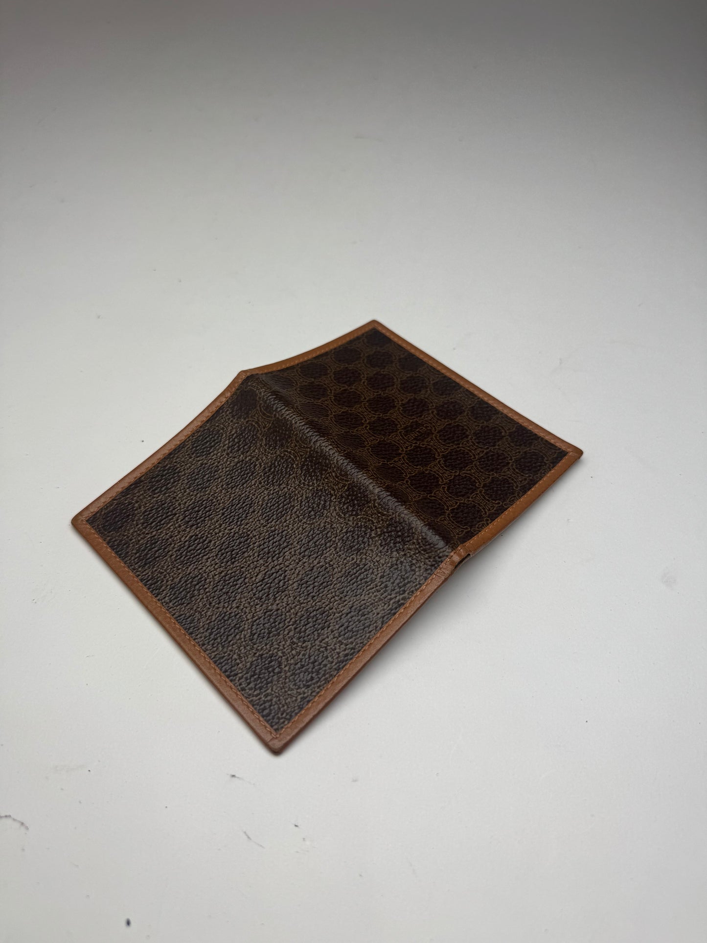 Vintage Celine Monogram Leather Card Holder Brown