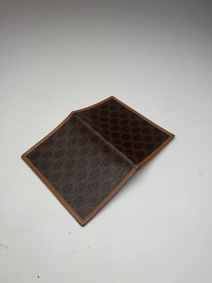 Vintage Celine Monogram Leather Card Holder Brown
