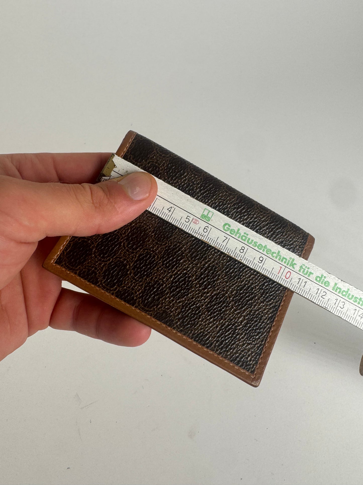 Vintage Celine Monogram Leather Card Holder Brown