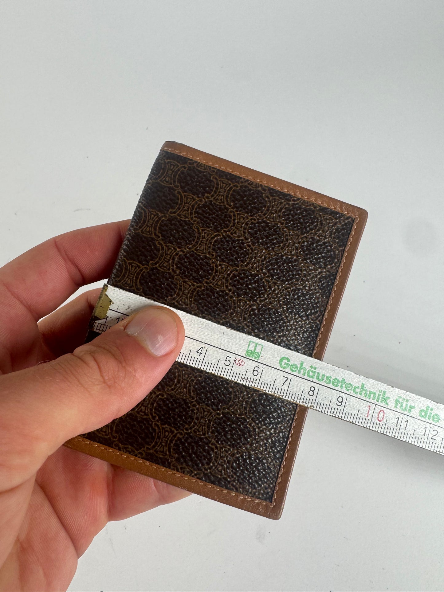 Vintage Celine Monogram Leather Card Holder Brown