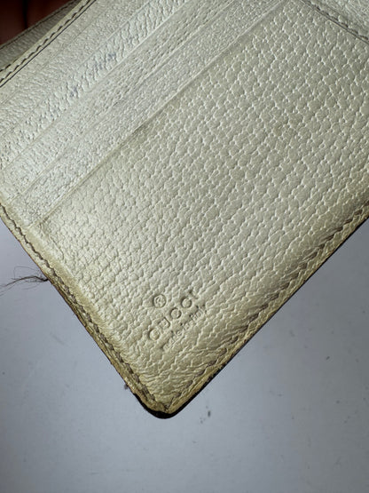 Vintage Gucci Monogram Leather wallet Beige White