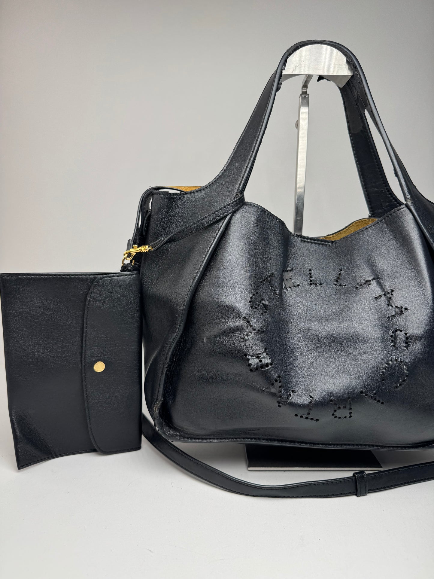 Vintage Stella and Cartney Vegan Leather Logo bag black