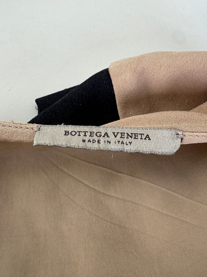 Vintage Bottega Veneta Silk Cotton Dress Beige Black M