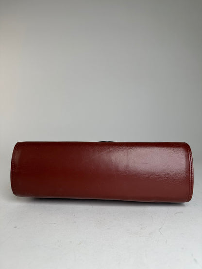 Vintage Cartier Leather Shoulder Bag Burgundy