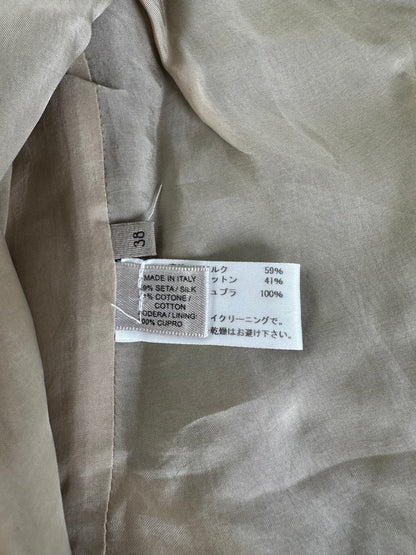 Vintage Bottega Veneta Silk Cotton Dress Beige Black M