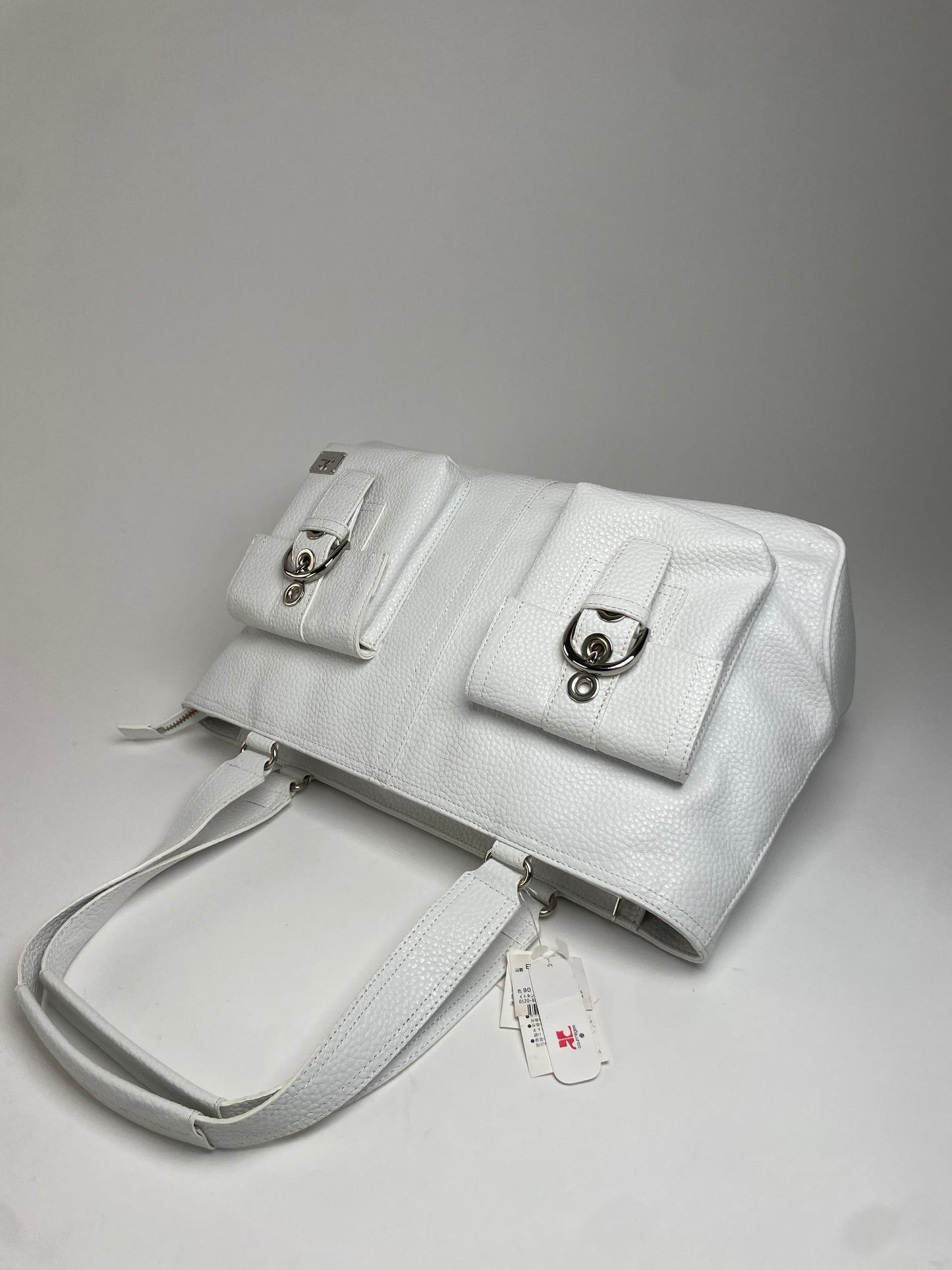 Vintage Courreges Leather Handbag White new with Tag
