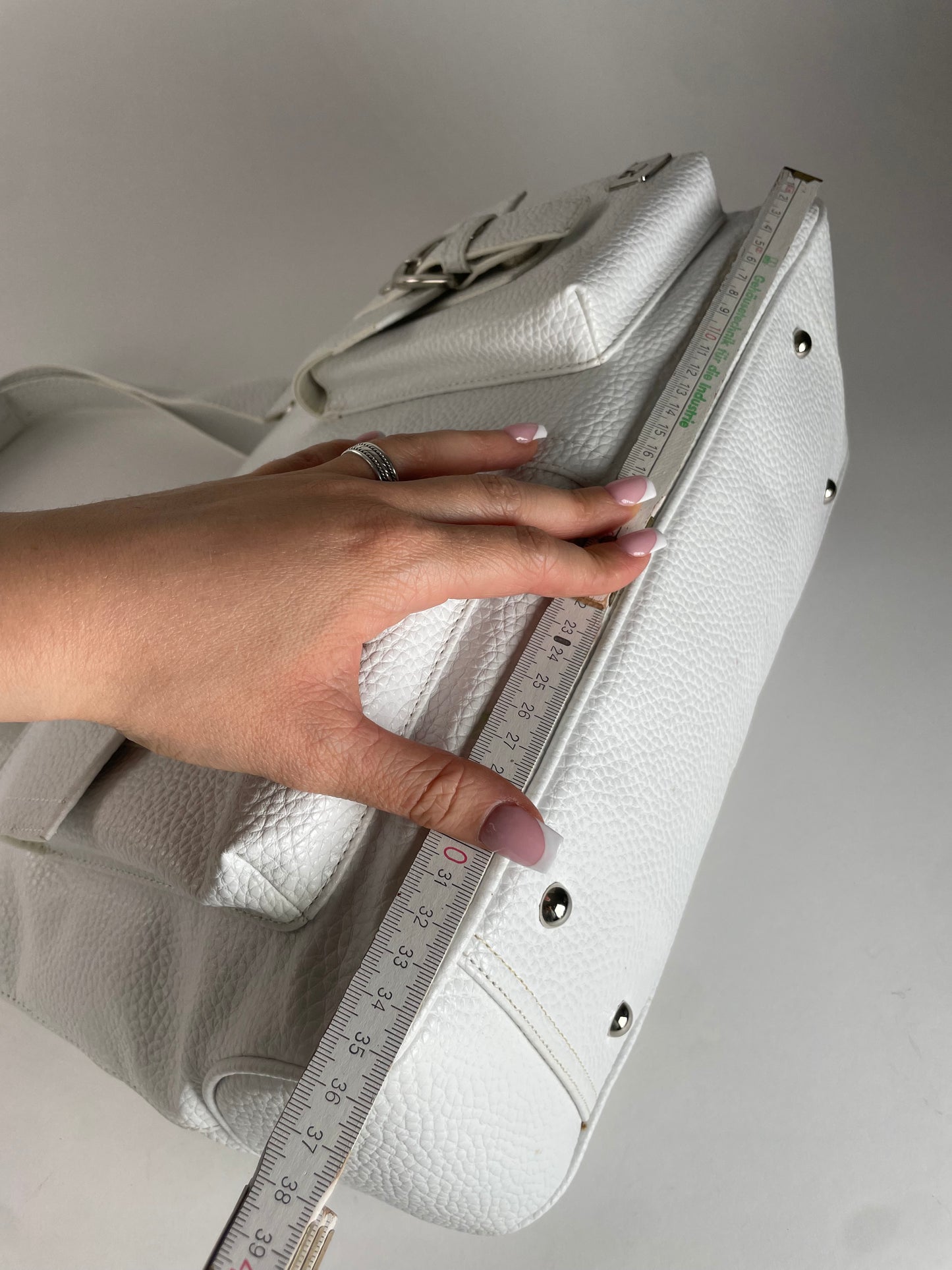 Vintage Courreges Leather Handbag White new with Tag