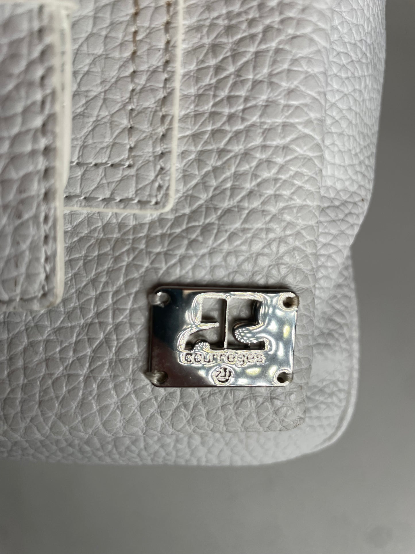 Vintage Courreges Leather Handbag White new with Tag