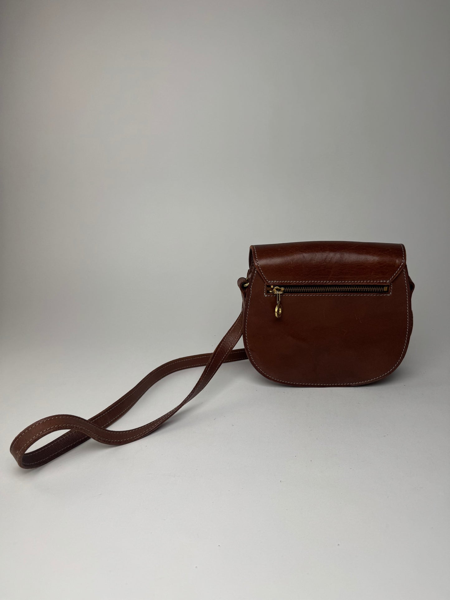 Sac Courreges vintage en cuir marron