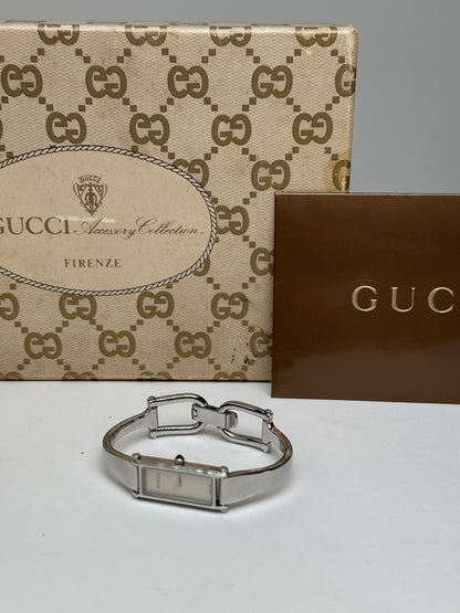 Vintage Gucci Silver-Tone Bangle Ladies Watch Model 1500L