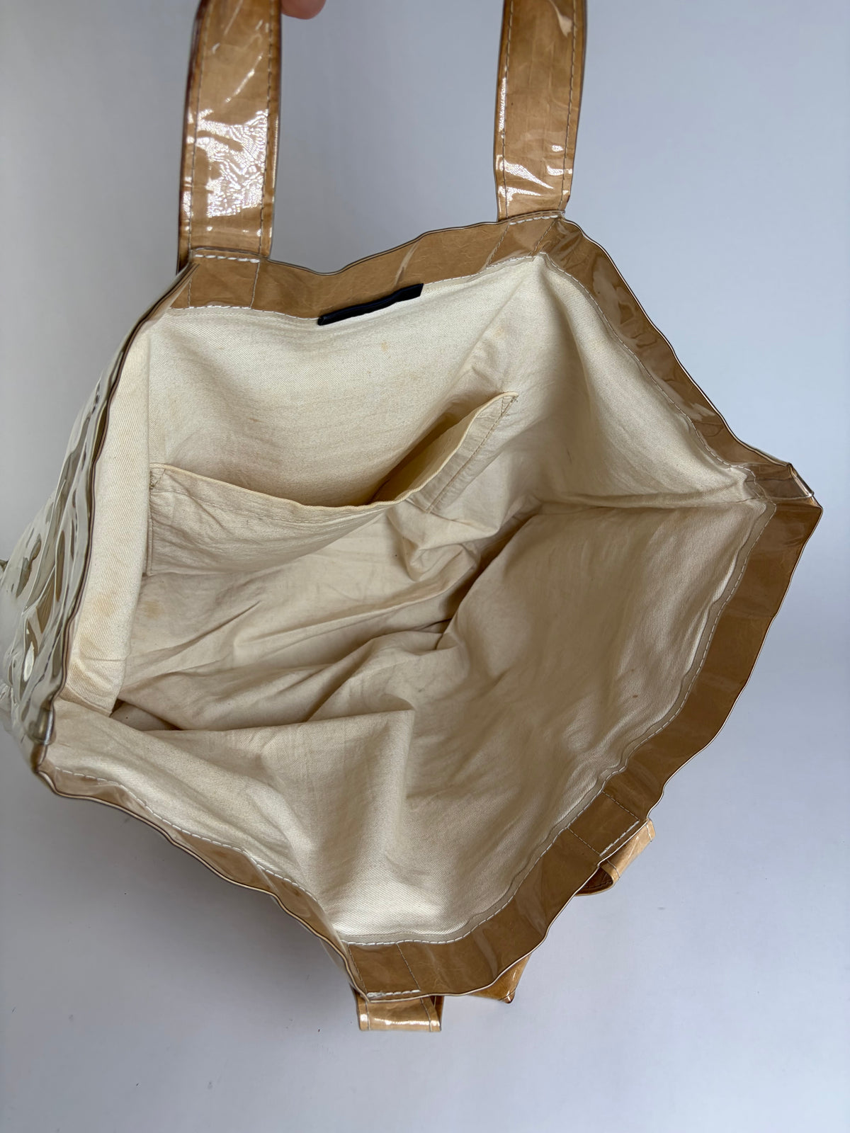 Vintage Comme des Garçons PVC Paper Tote Bag Late 2010s Beige