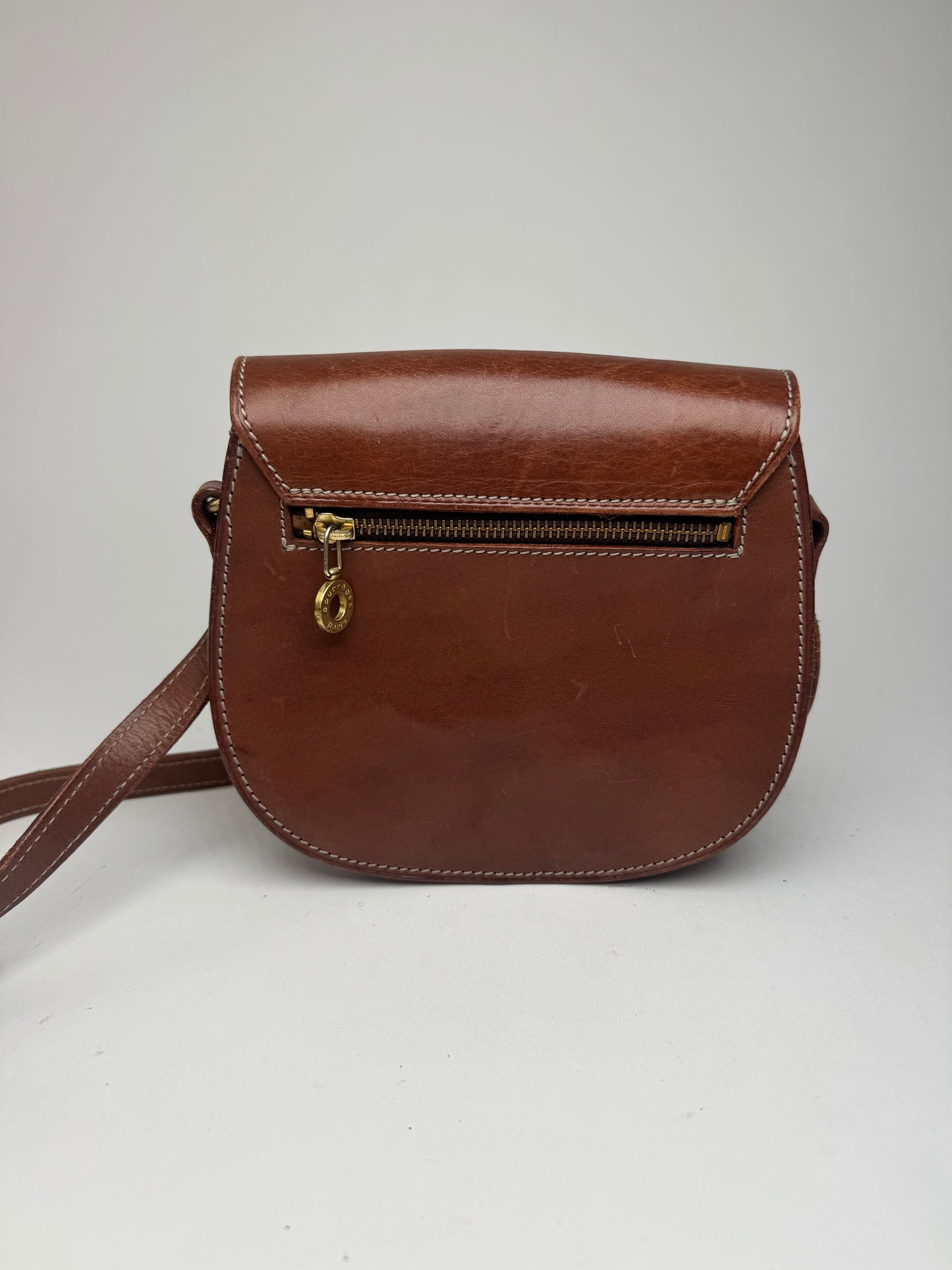 Sac Courreges vintage en cuir marron