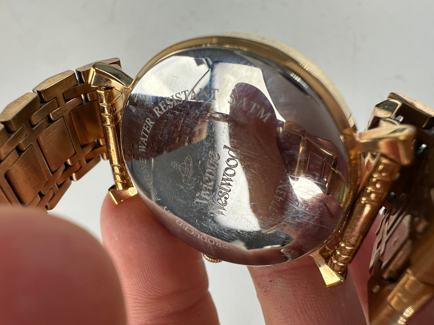 Vintage Vivienne Westwood Bracelet Watch Gold White Dial
