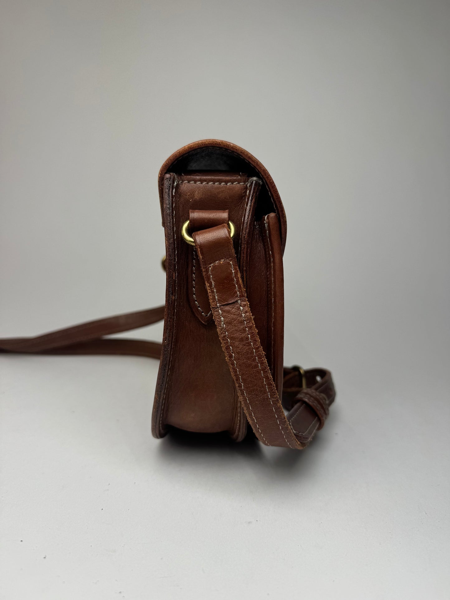 Sac Courreges vintage en cuir marron