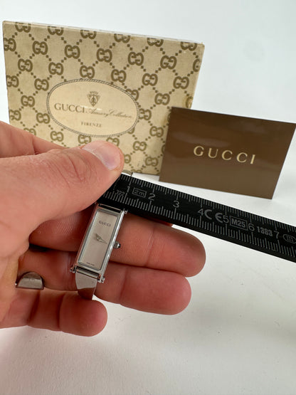 Vintage Gucci Silver-Tone Bangle Ladies Watch Model 1500L