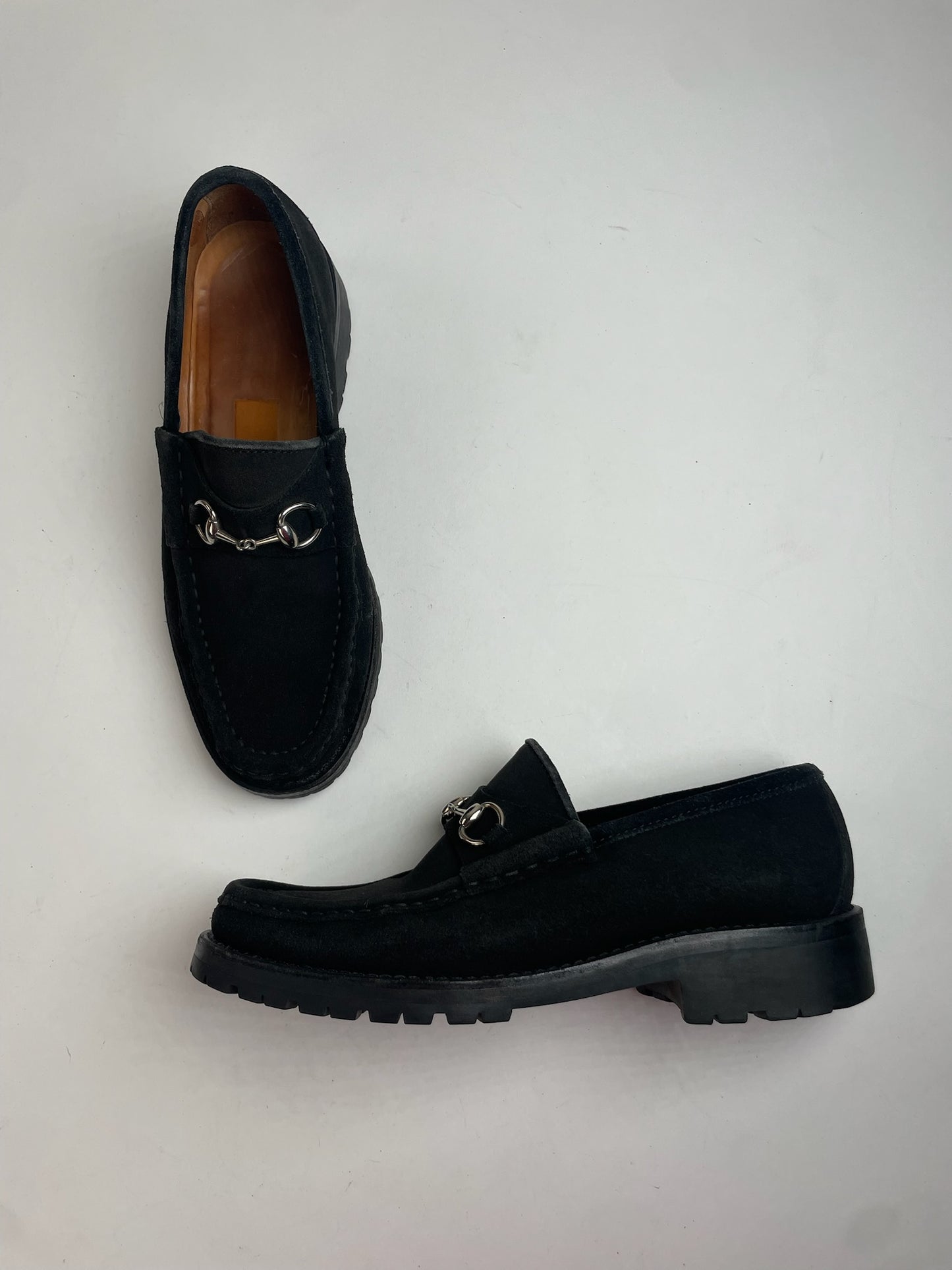 Vintage Gucci Suede Horsebit Loafer Black EU37,5