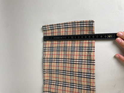 Vintage Burberry Check Cotton Blend Trousers Beige M