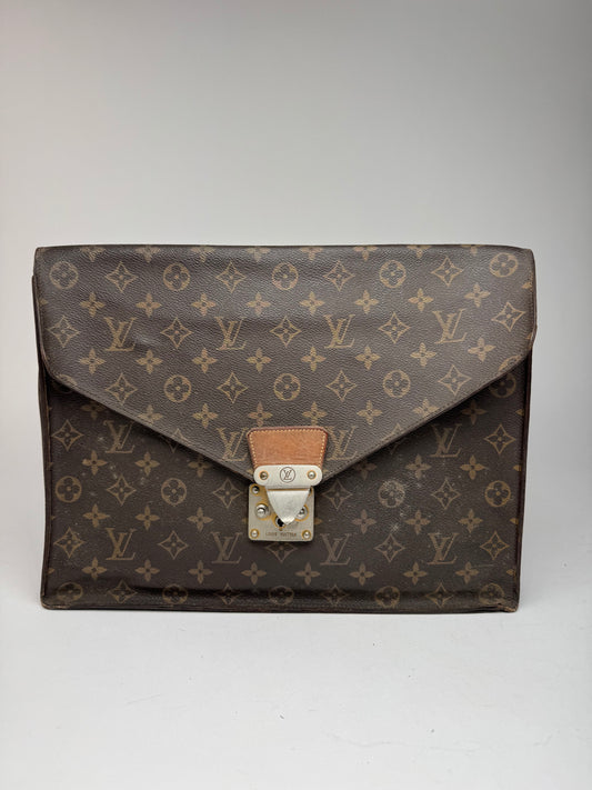 Vintage Louis Vuitton monogram leather clutch