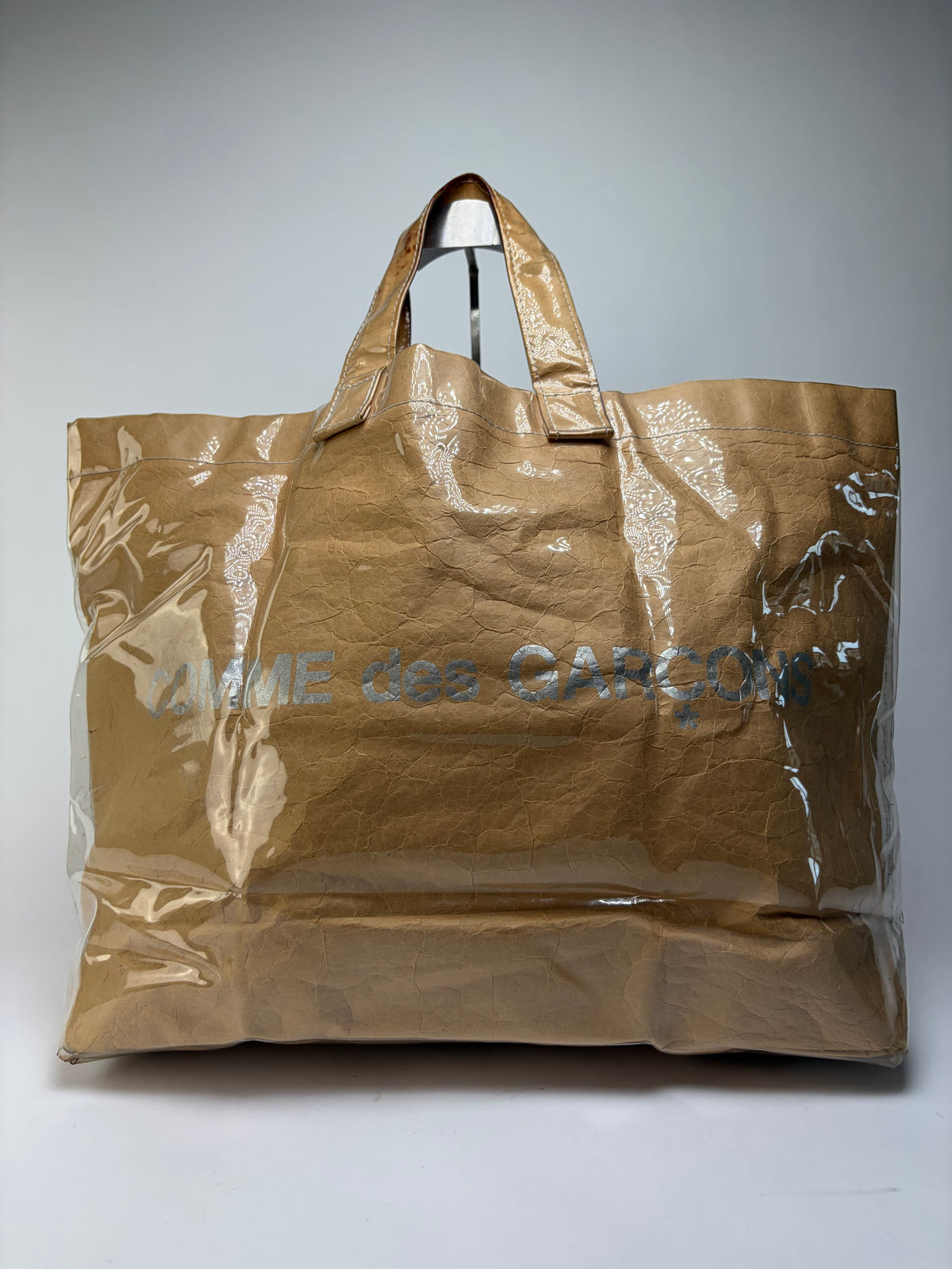 Vintage Comme des Garçons PVC Paper Tote Bag Late 2010s Beige