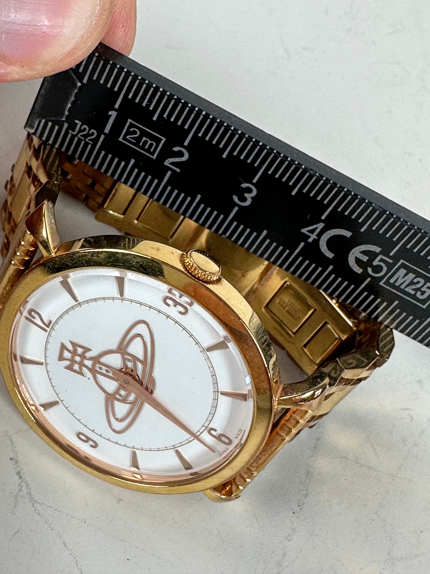 Vintage Vivienne Westwood Bracelet Watch Gold White Dial