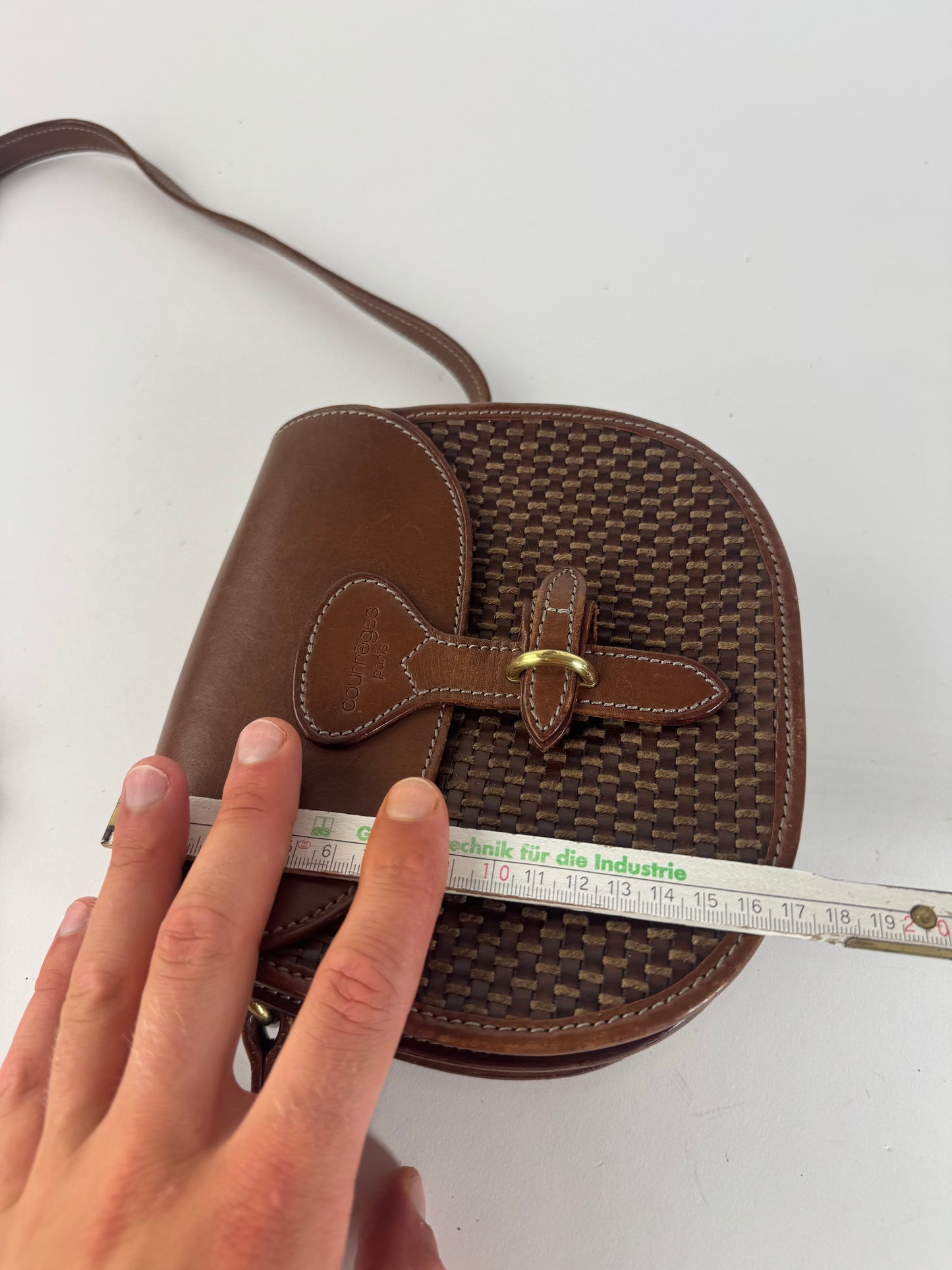 Sac Courreges vintage en cuir marron