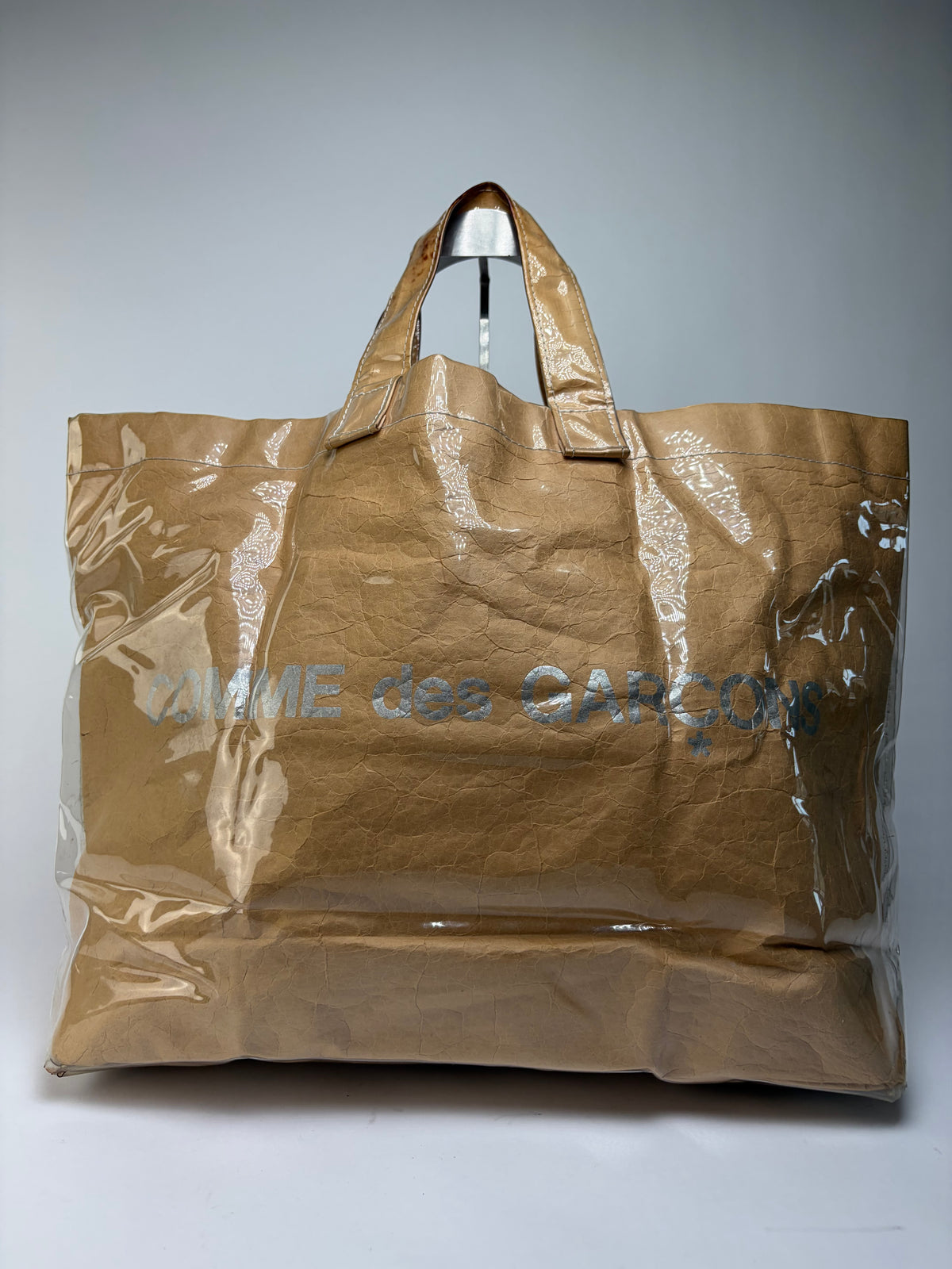 Vintage Comme des Garçons PVC Paper Tote Bag Late 2010s Beige