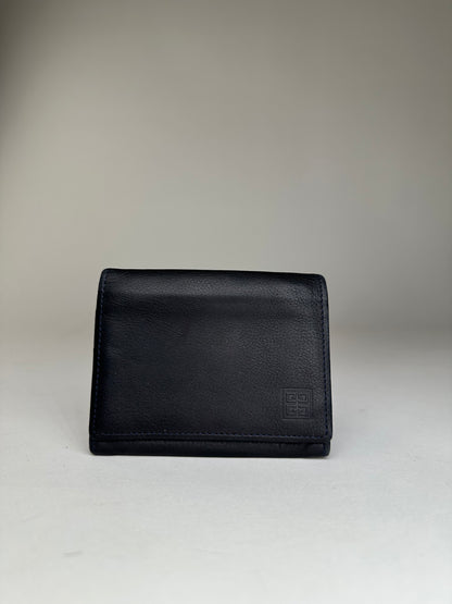 Vintage Givenchy 4G Logo Leather Bifold Wallet Navy