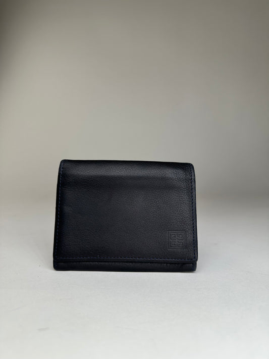 Vintage Givenchy 4G Logo Leather Bifold Wallet Navy