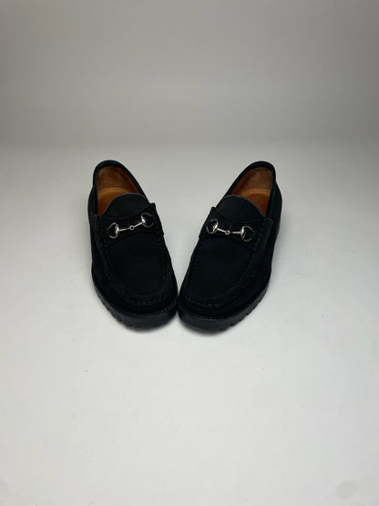 Vintage Gucci Suede Horsebit Loafer Black EU37,5