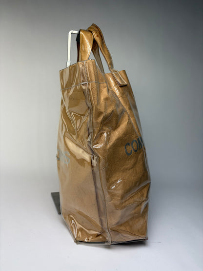 Vintage Comme des Garçons PVC Paper Tote Bag Late 2010s Beige