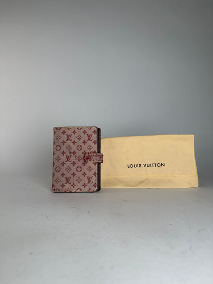 Vintage Louis Vuitton Denim Leather Card Holder / Oraganizer Purple Beige