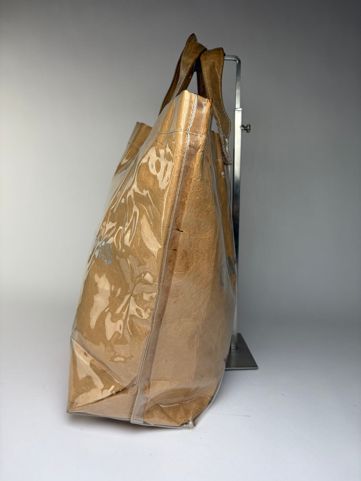 Vintage Comme des Garçons PVC Paper Tote Bag Late 2010s Beige