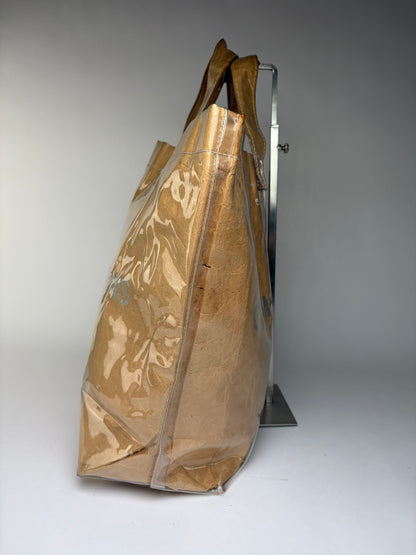 Vintage Comme des Garçons PVC Paper Tote Bag Late 2010s Beige