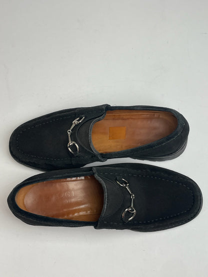 Vintage Gucci Suede Horsebit Loafer Black EU37,5