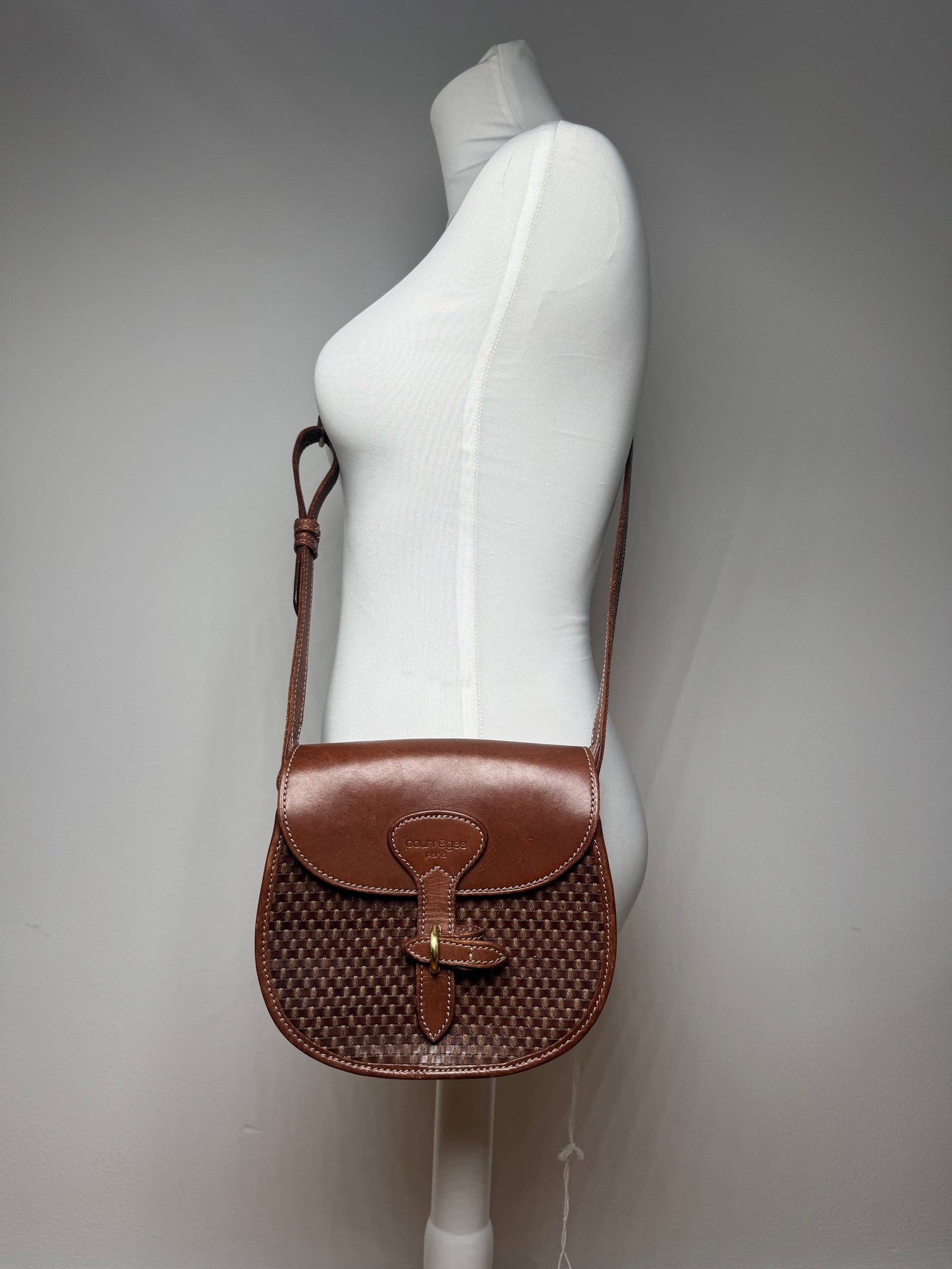 Sac Courreges vintage en cuir marron