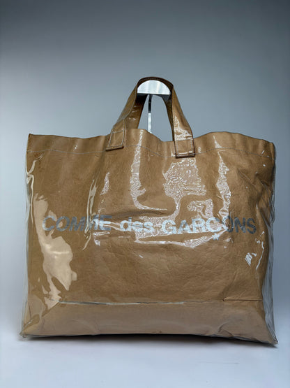 Vintage Comme des Garçons PVC Paper Tote Bag Late 2010s Beige