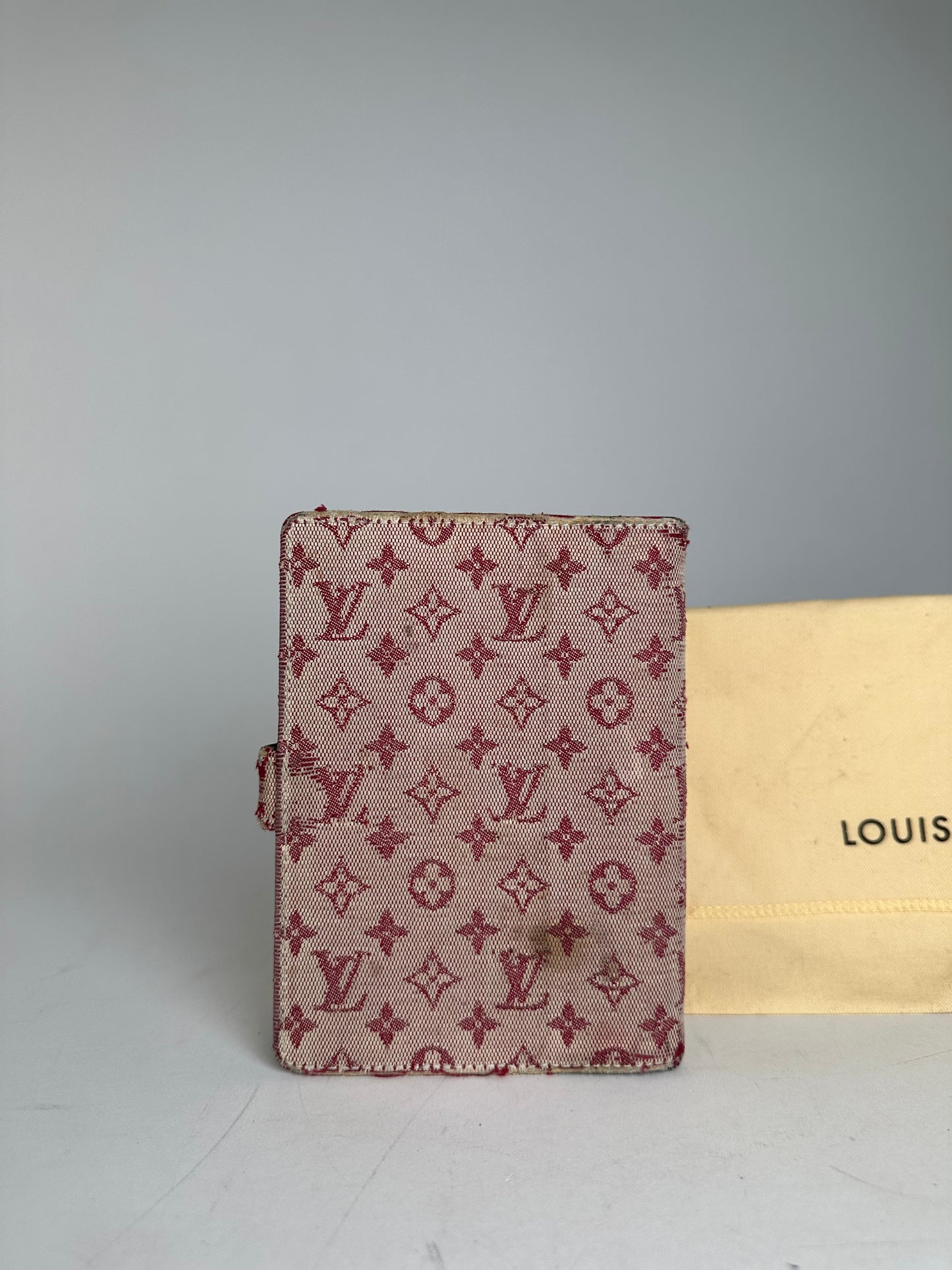 Vintage Louis Vuitton Denim Leather Card Holder / Oraganizer Purple Beige