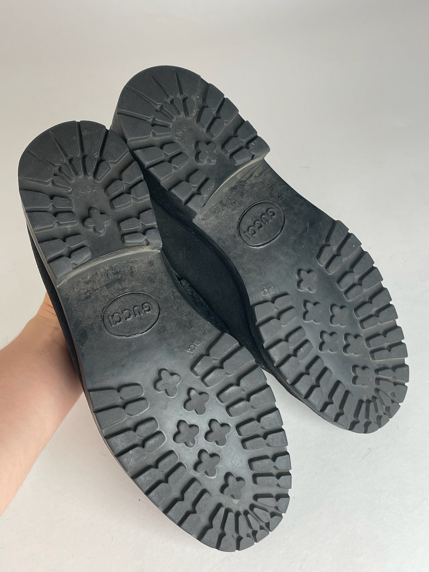 Vintage Gucci Suede Horsebit Loafer Black EU37,5