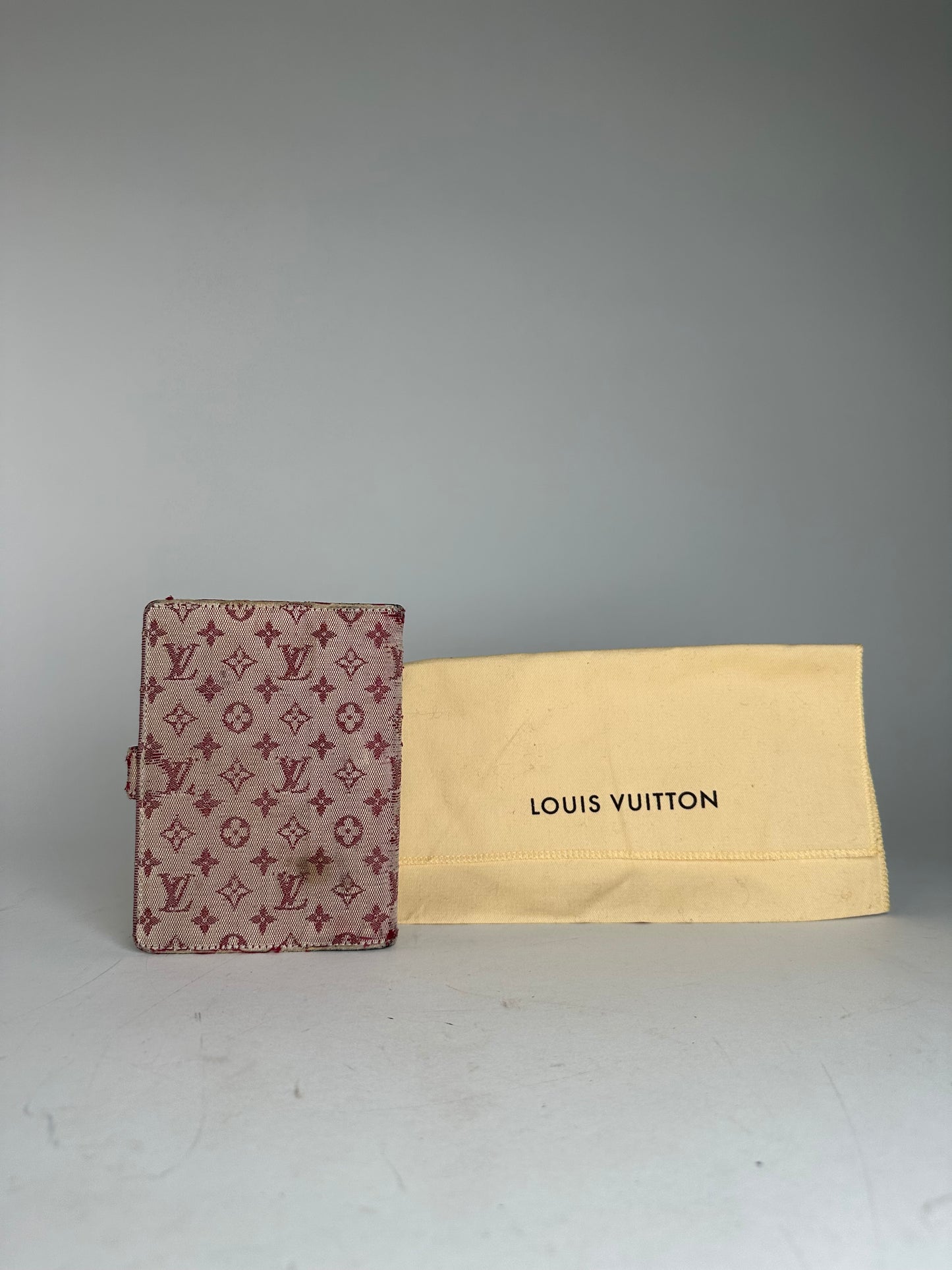 Vintage Louis Vuitton Denim Leather Card Holder / Oraganizer Purple Beige