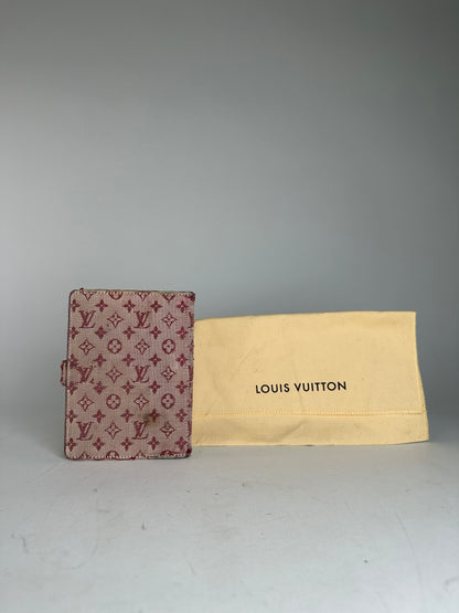 Vintage Louis Vuitton Denim Leather Card Holder / Oraganizer Purple Beige