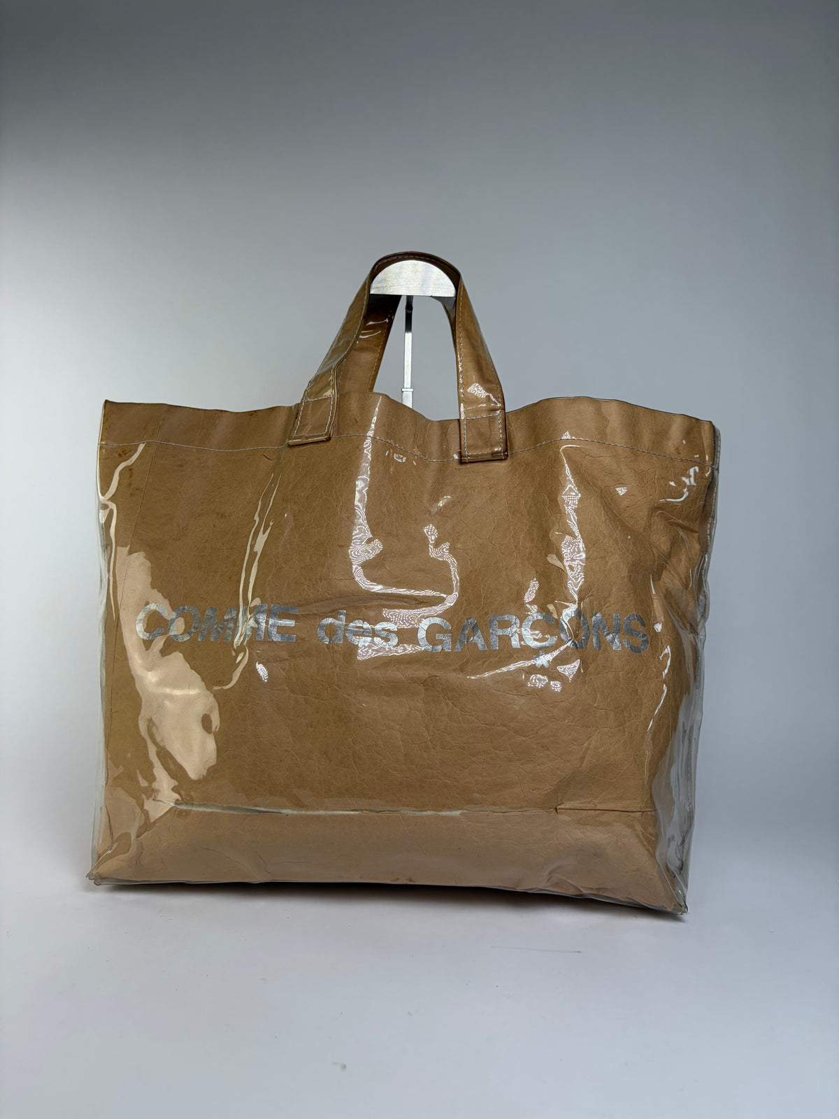 Vintage Comme des Garçons PVC Paper Tote Bag Late 2010s Beige