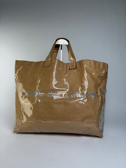 Vintage Comme des Garçons PVC Paper-Look Tote Bag Late 2010s Tan